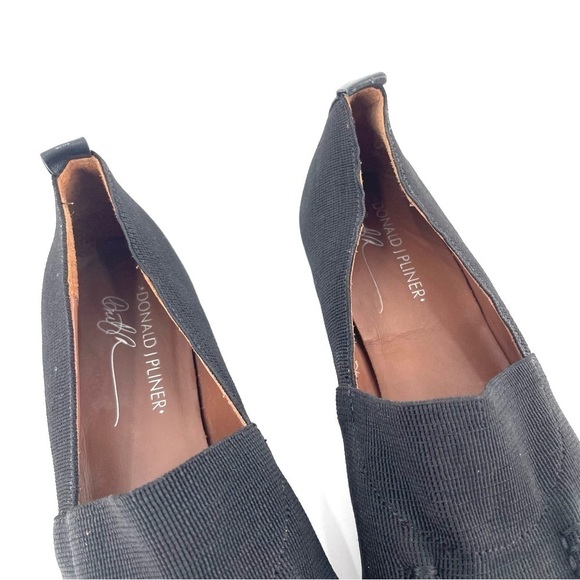 Donald Pliner Black Minimal Flats Loafers Stretch Knit Flat - Picture 5 of 8